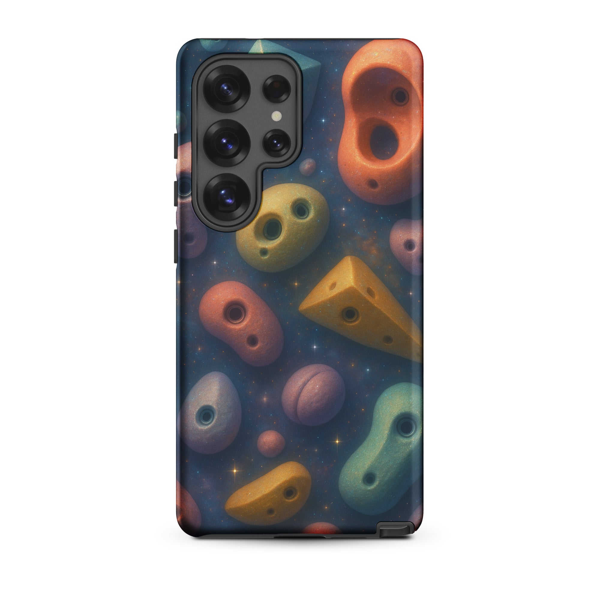 Cosmic Boulder Samsung phone case design with climbing holds pattern